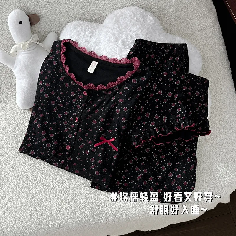 Autumn New Modal Floral Print Women's Two-Piece Long Loungewear Set · Wholesale · OEM · Worldwide Shipping - View 2