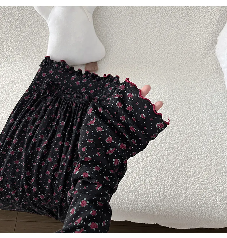 Autumn New Modal Floral Print Women's Two-Piece Long Loungewear Set · Wholesale · OEM · Worldwide Shipping - Detail 9