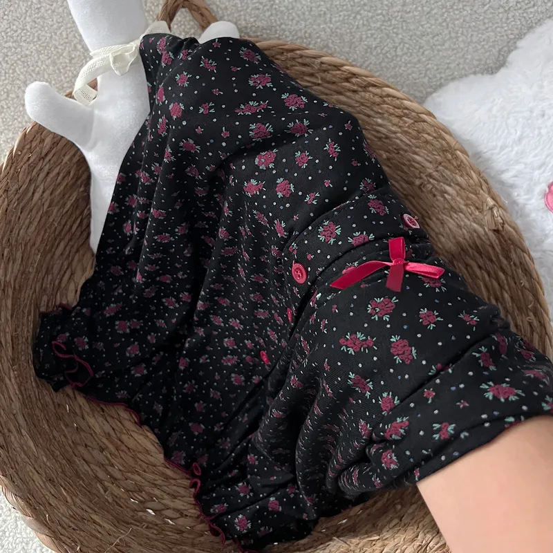 Autumn New Modal Floral Print Women's Two-Piece Long Loungewear Set · Wholesale · OEM · Worldwide Shipping - View 4
