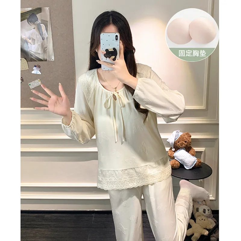 HG-2026 Musim Gugur Baru 6535 Katun Emboss Round Neck dengan Bantalan Bra Sederhana Murni Gadis · Grosir · OEM · Pengiriman Global - View 3