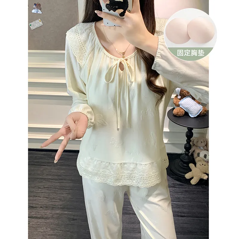 HG-2026 Musim Gugur Baru 6535 Katun Emboss Round Neck dengan Bantalan Bra Sederhana Murni Gadis · Grosir · OEM · Pengiriman Global - View 4