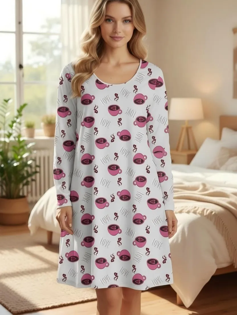Wholesale for Europe & US Casual Printed Nightgown · Wholesale · OEM · Worldwide Shipping - View 4