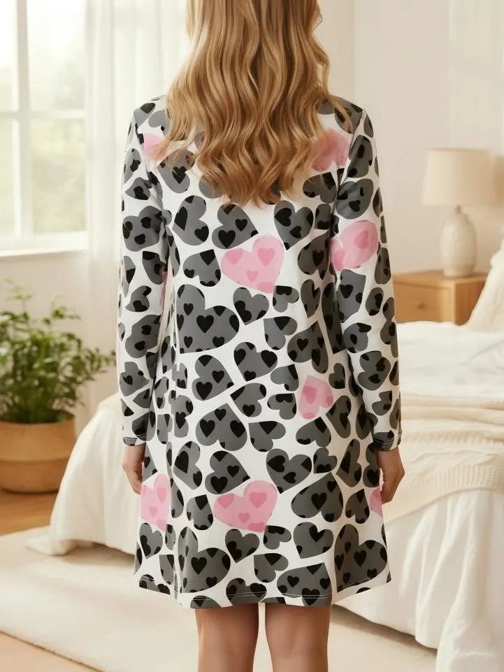 Wholesale for Europe & US Casual Printed Autumn Nightgown Loungewear · Wholesale · OEM · Worldwide Shipping - Detail 1