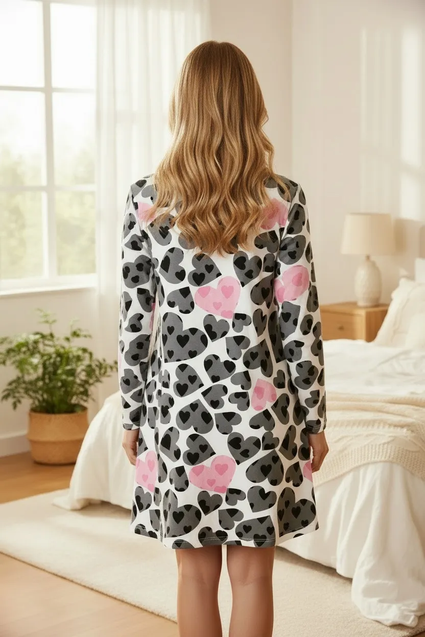 Wholesale for Europe & US Casual Printed Autumn Nightgown Loungewear · Wholesale · OEM · Worldwide Shipping - View 3