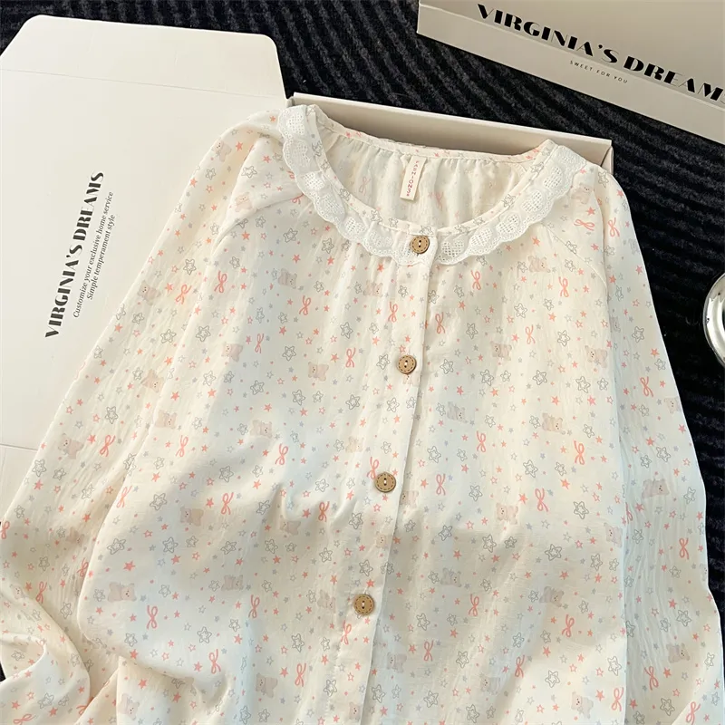 Piyama Kartun Wanita 2026 Model Terbaru Musim Semi Gugur Lengan Panjang Celana Panjang Set Pakaian Rumah Longgar · Grosir · OEM · Pengiriman Global - Detail 6