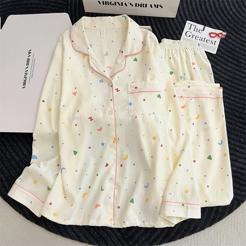 Cartoon Sleepwear Women's 2026 New Spring/Autumn Long-Sleeve Long-Pants Loose Homewear Set · Wholesale · OEM · Worldwide Shipping - View 4