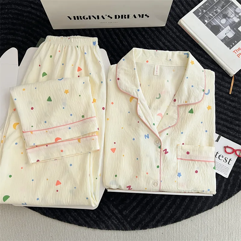 Cartoon Sleepwear Women's 2026 New Spring/Autumn Long-Sleeve Long-Pants Loose Homewear Set · Wholesale · OEM · Worldwide Shipping - View 2