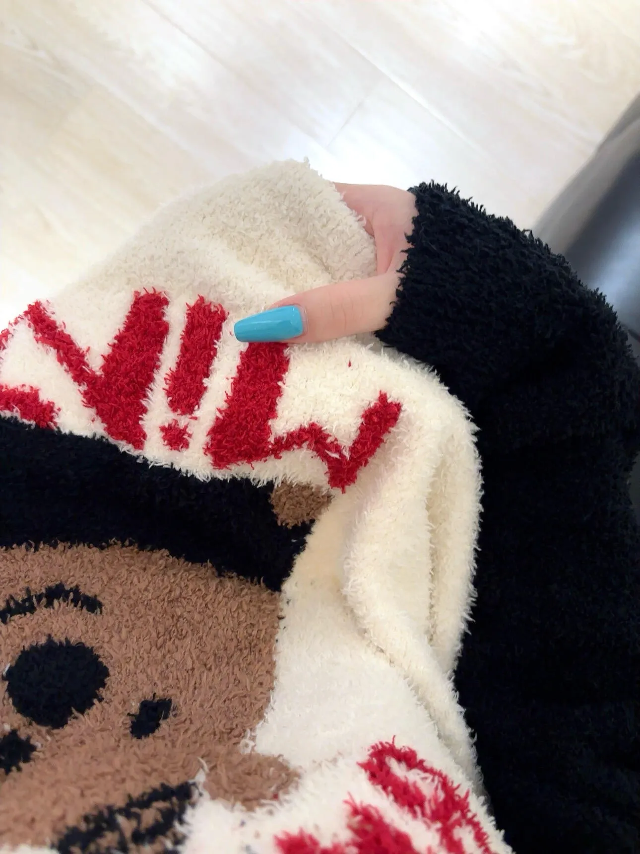 Cartoon Bear Half Fleece Pajamas Women 2025 Autumn Winter New Plus Size Long Sleeve Long Pants Loose Homewear Set · Wholesale · OEM · Worldwide Shipping - View 1