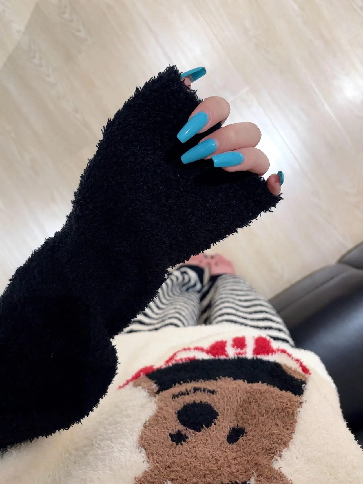 Cartoon Bear Half Fleece Pajamas Women 2025 Autumn Winter New Plus Size Long Sleeve Long Pants Loose Homewear Set · Wholesale · OEM · Worldwide Shipping - Detail 1