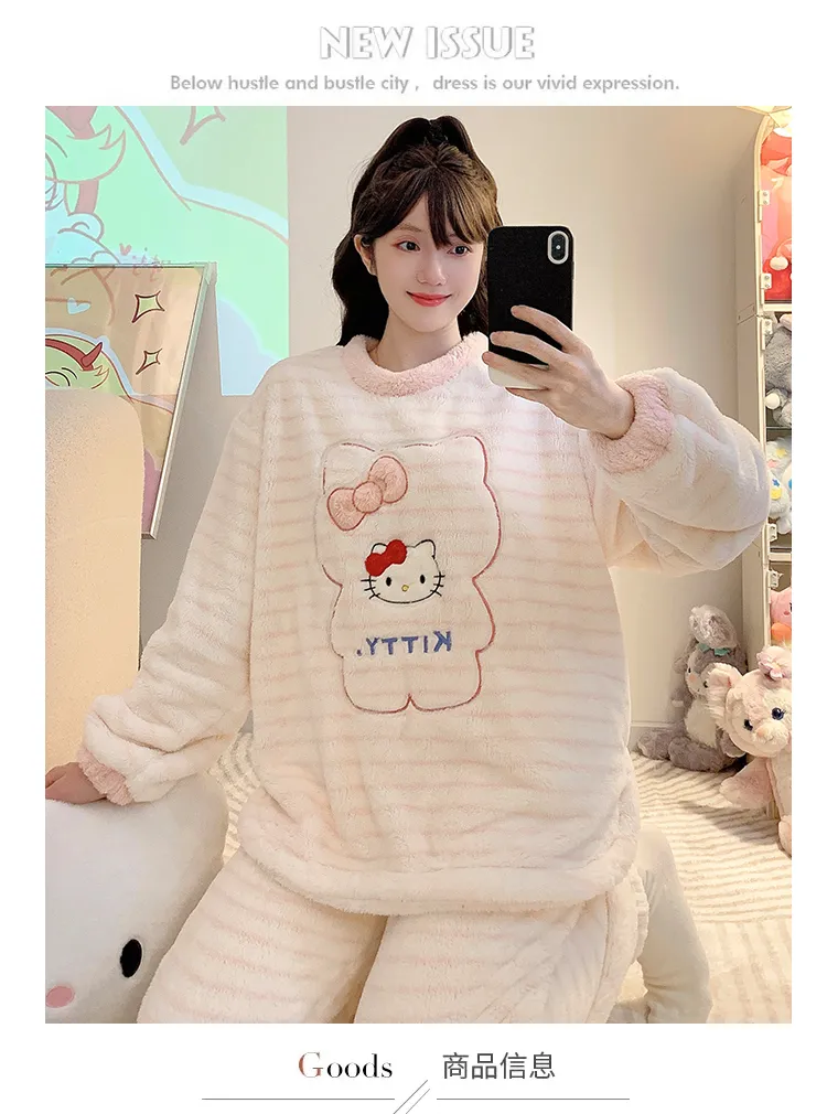 Pajamas Women Winter New Meifei Velvet Set Korean Loose Plus Size 110kg Wearable Homewear M-5XL · Wholesale · OEM · Worldwide Shipping - Detail 1