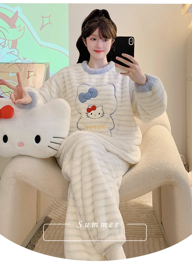 Pajamas Women Winter New Meifei Velvet Set Korean Loose Plus Size 110kg Wearable Homewear M-5XL · Wholesale · OEM · Worldwide Shipping - Detail 7