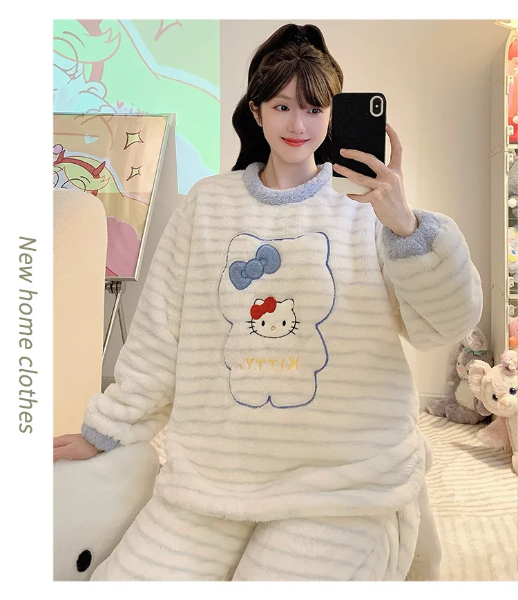 Pajamas Women Winter New Meifei Velvet Set Korean Loose Plus Size 110kg Wearable Homewear M-5XL · Wholesale · OEM · Worldwide Shipping - Detail 8