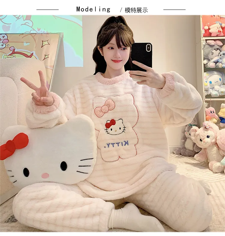 Pajamas Women Winter New Meifei Velvet Set Korean Loose Plus Size 110kg Wearable Homewear M-5XL · Wholesale · OEM · Worldwide Shipping - Detail 4
