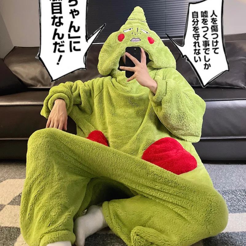 秋冬ペアルームウェアレディース大きいサイズ100 kg厚手コーラルフリースアニマルメンズ部屋着セット · 卸売 · OEM · 世界へ発送 - View 2