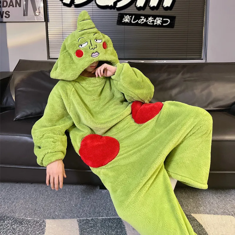 秋冬ペアルームウェアレディース大きいサイズ100 kg厚手コーラルフリースアニマルメンズ部屋着セット · 卸売 · OEM · 世界へ発送 - View 3
