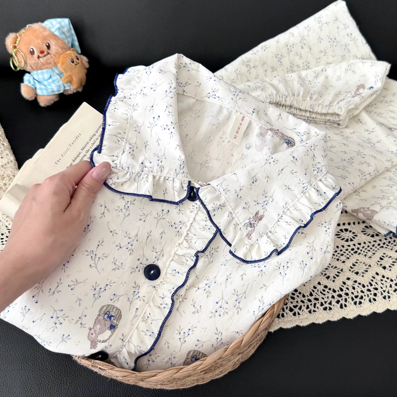 Nouvelle collection d'automne, cardigan avec col Claudine et coussinets, pyjama pour jeunes filles, adorable et doux, manches longues et pantalon long, vêtements d'intérieur, coton nuage · Grossiste · OEM · Mondial - Detail 8
