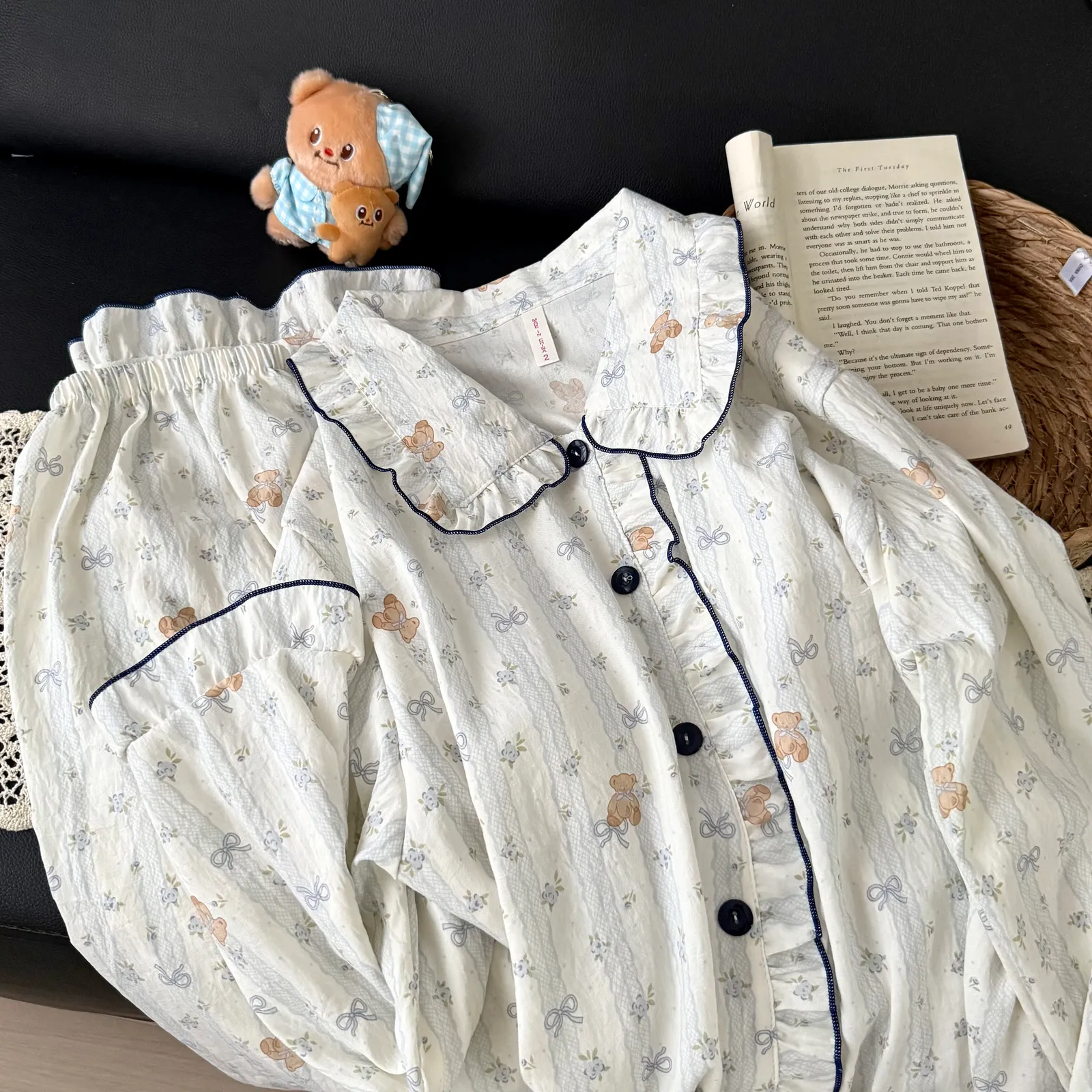 Nouvelle collection d'automne, cardigan avec col Claudine et coussinets, pyjama pour jeunes filles, adorable et doux, manches longues et pantalon long, vêtements d'intérieur, coton nuage · Grossiste · OEM · Mondial - Detail 29