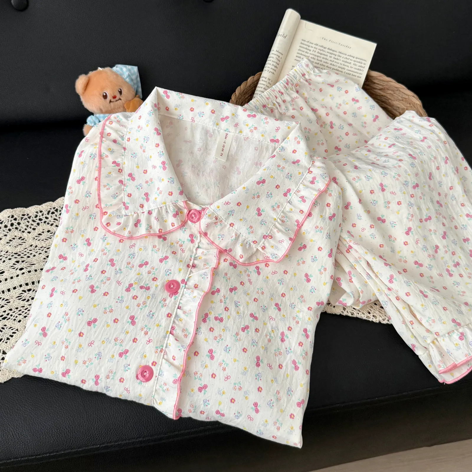 Nouvelle collection d'automne, cardigan avec col Claudine et coussinets, pyjama pour jeunes filles, adorable et doux, manches longues et pantalon long, vêtements d'intérieur, coton nuage · Grossiste · OEM · Mondial - Detail 18