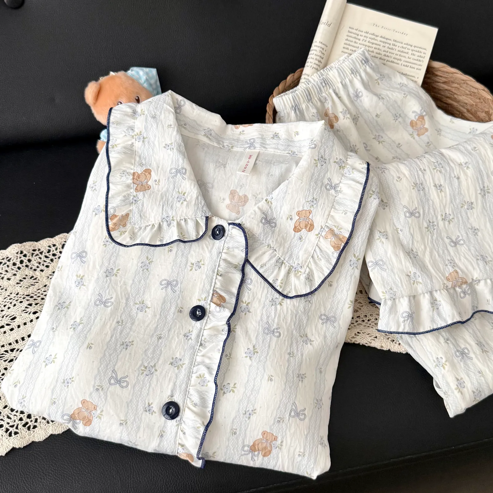 Nouvelle collection d'automne, cardigan avec col Claudine et coussinets, pyjama pour jeunes filles, adorable et doux, manches longues et pantalon long, vêtements d'intérieur, coton nuage · Grossiste · OEM · Mondial - Detail 28