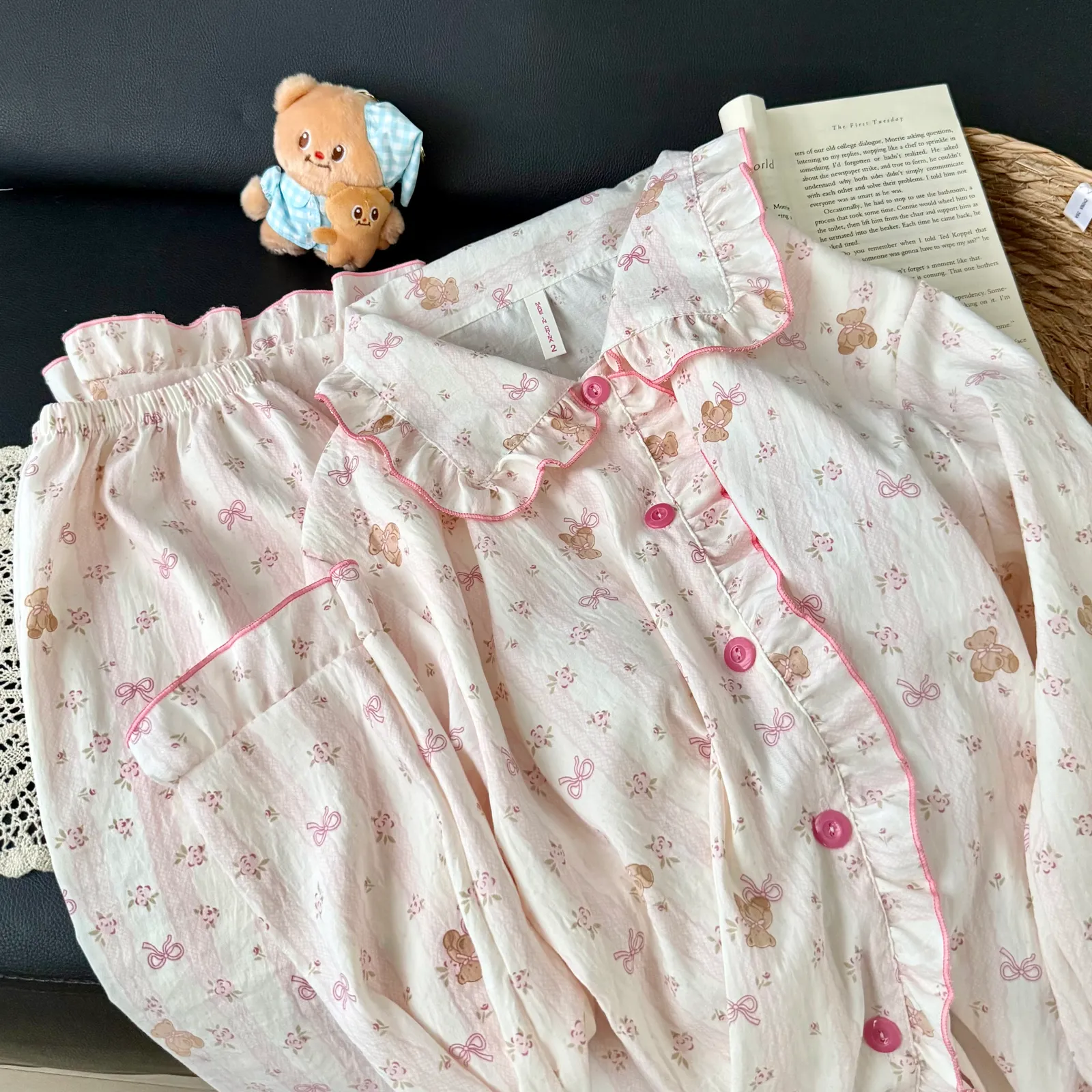 Nouvelle collection d'automne, cardigan avec col Claudine et coussinets, pyjama pour jeunes filles, adorable et doux, manches longues et pantalon long, vêtements d'intérieur, coton nuage · Grossiste · OEM · Mondial - Detail 25