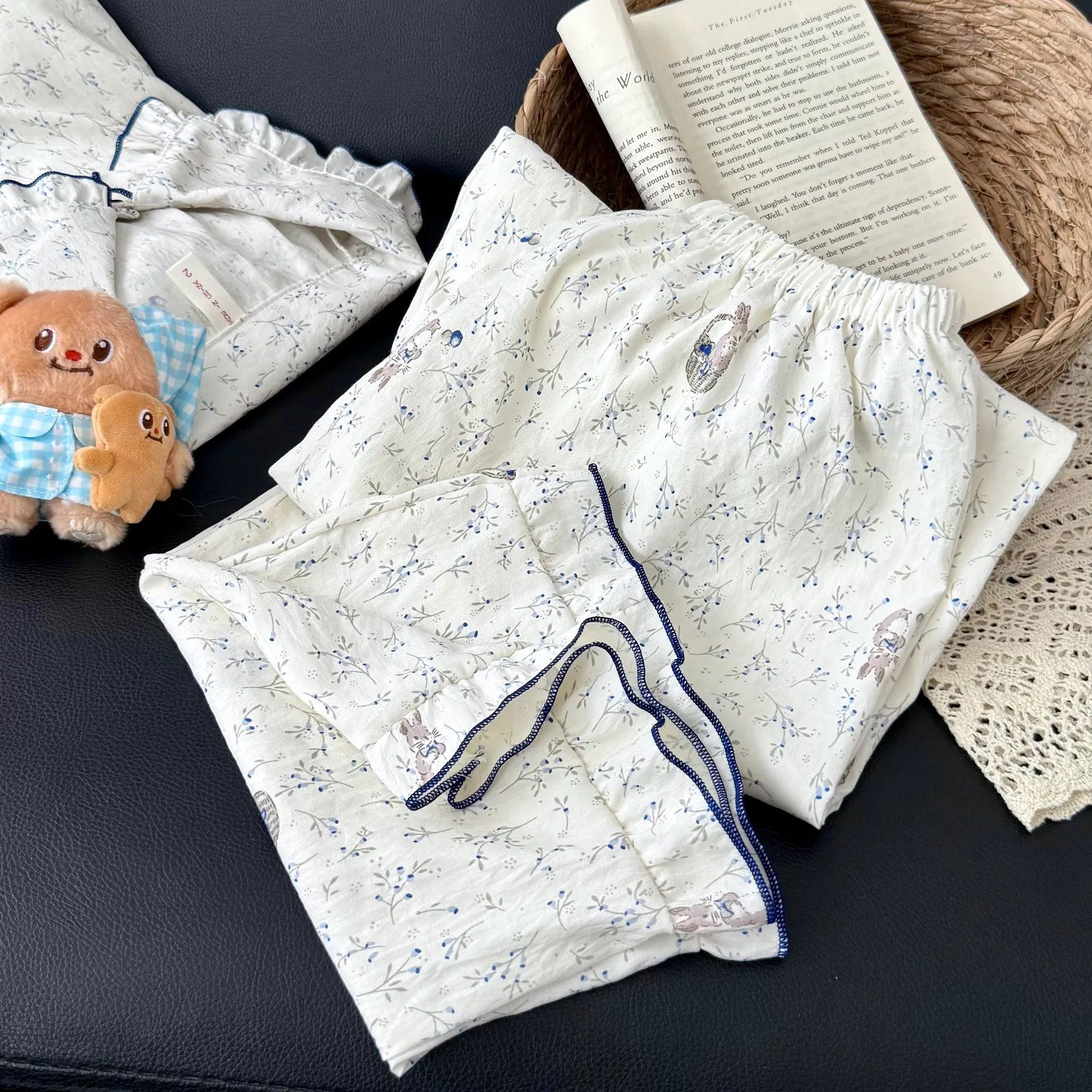 Nouvelle collection d'automne, cardigan avec col Claudine et coussinets, pyjama pour jeunes filles, adorable et doux, manches longues et pantalon long, vêtements d'intérieur, coton nuage · Grossiste · OEM · Mondial - Detail 10