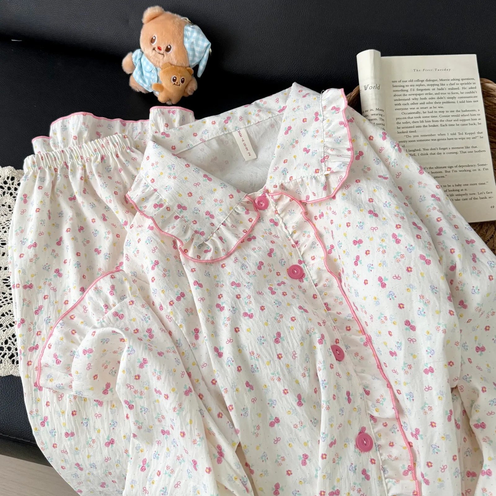 Nouvelle collection d'automne, cardigan avec col Claudine et coussinets, pyjama pour jeunes filles, adorable et doux, manches longues et pantalon long, vêtements d'intérieur, coton nuage · Grossiste · OEM · Mondial - Detail 19