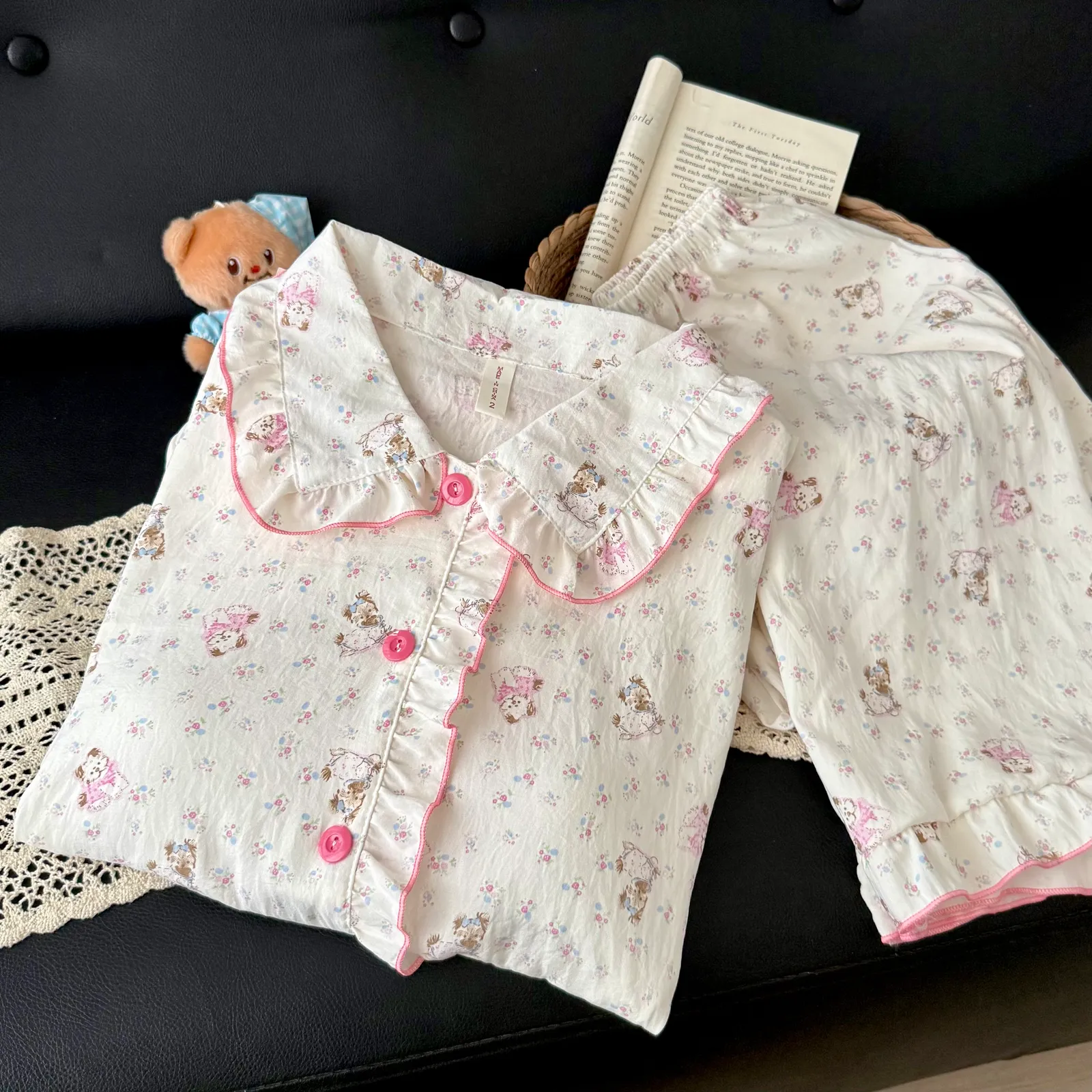 Nouvelle collection d'automne, cardigan avec col Claudine et coussinets, pyjama pour jeunes filles, adorable et doux, manches longues et pantalon long, vêtements d'intérieur, coton nuage · Grossiste · OEM · Mondial - Detail 22