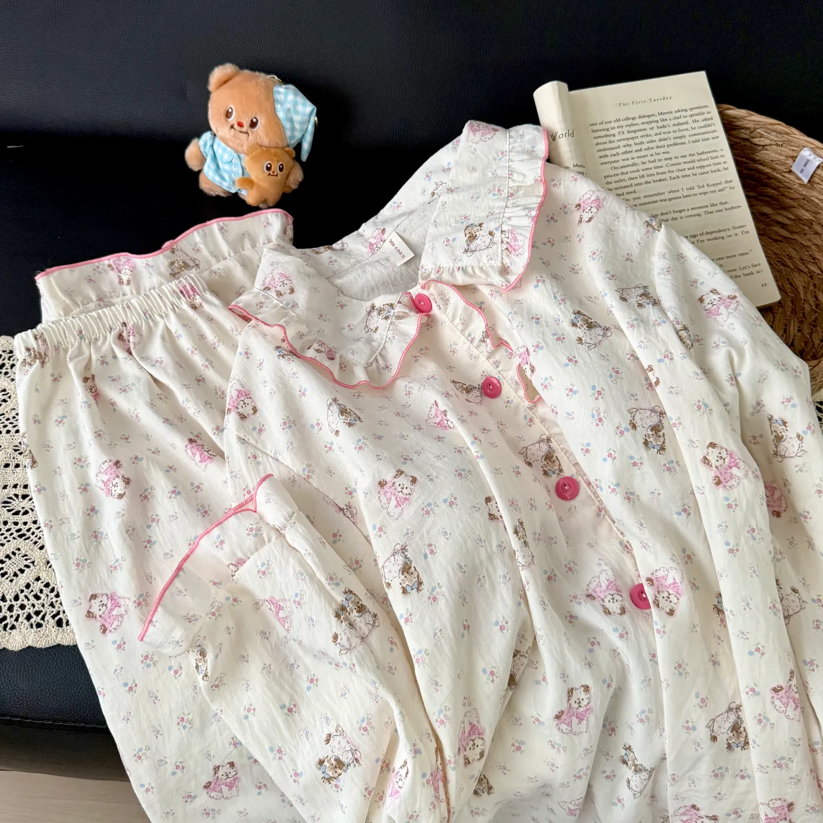 Nouvelle collection d'automne, cardigan avec col Claudine et coussinets, pyjama pour jeunes filles, adorable et doux, manches longues et pantalon long, vêtements d'intérieur, coton nuage · Grossiste · OEM · Mondial - Detail 26