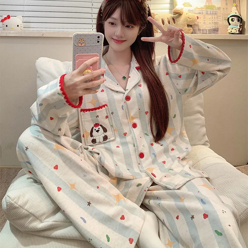320 gram Velvet Bayberry Musim Dingin Coral Fleece Piyama Wanita Cardigan Kancing Bisa Dipakai di Luar Set Pakaian Rumah · Grosir · OEM · Pengiriman Global - Detail 2