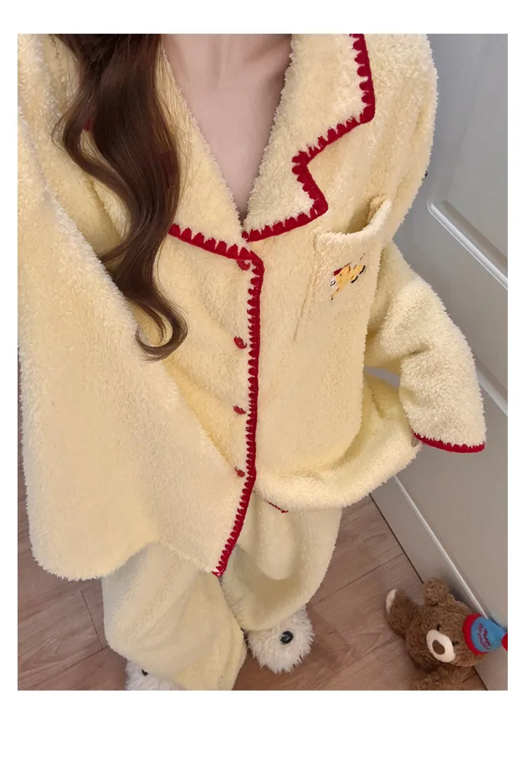 Zhenbei Fleece Cardigan Pajamas Women Winter 2026 New Thickened Warm Plus Size Loungewear Set · Wholesale · OEM · Worldwide Shipping - Detail 10