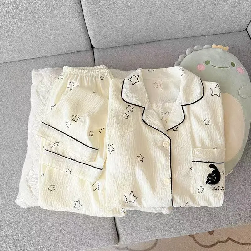 Source Factory Cloud Cotton Pajamas for Girls Sweet Style Autumn Long-Sleeve Long-Pants Loungewear · Wholesale · OEM · Worldwide Shipping - Detail 16