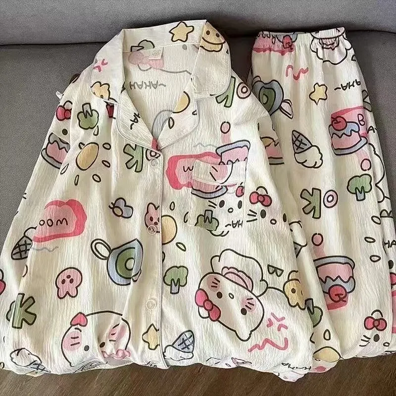 Source Factory Cloud Cotton Pajamas for Girls Sweet Style Autumn Long-Sleeve Long-Pants Loungewear · Wholesale · OEM · Worldwide Shipping - Detail 7