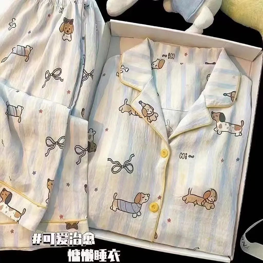 Source Factory Cloud Cotton Pajamas for Girls Sweet Style Autumn Long-Sleeve Long-Pants Loungewear · Wholesale · OEM · Worldwide Shipping - Detail 6