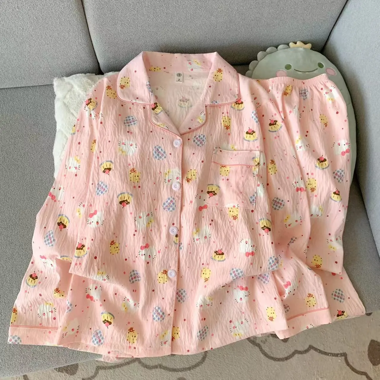 Source Factory Cloud Cotton Pajamas for Girls Sweet Style Autumn Long-Sleeve Long-Pants Loungewear · Wholesale · OEM · Worldwide Shipping - Detail 2