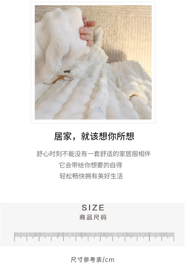 Bathrobe Absorbent Jacquard 360g Autumn Winter Wearable Bath Towel Wrap Robe Loose Plus Size 150kg Sweet Nightgown · Wholesale · OEM · Worldwide Shipping - Detail 2