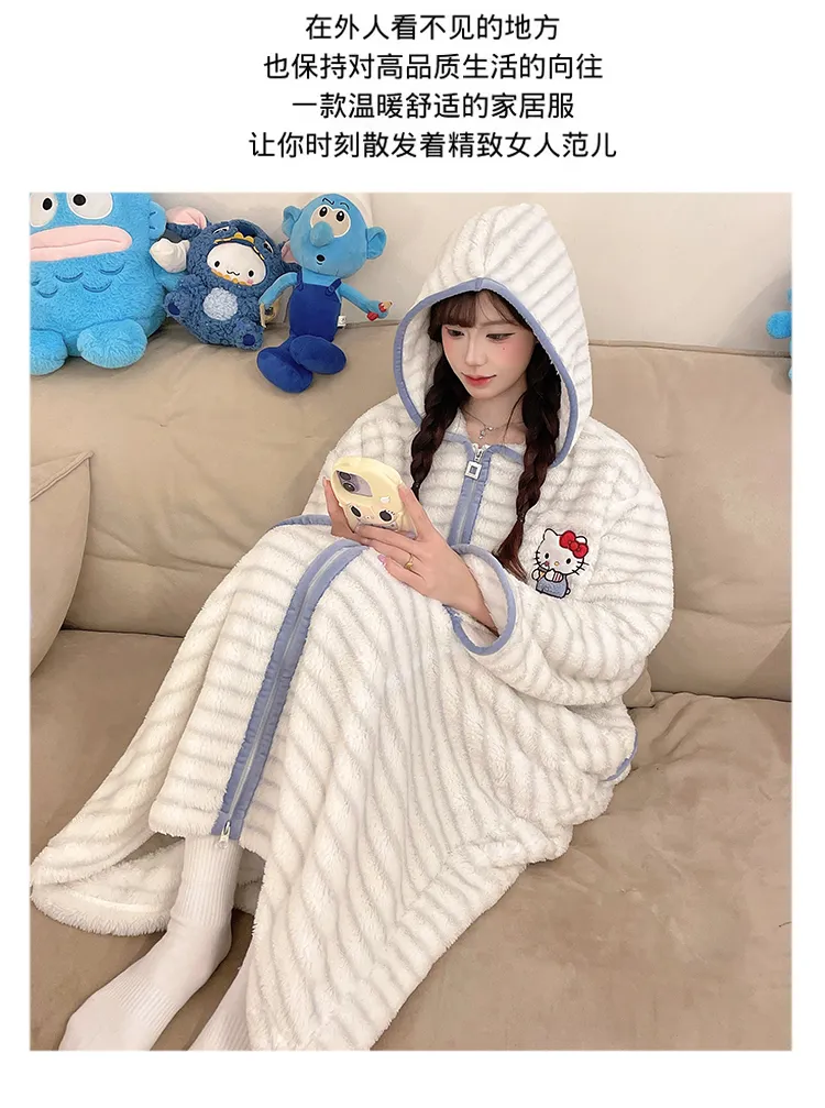 메이페이 벨벳 300g 파자마 여성 가을겨울 달콤한 프린세스 스타일 긴팔 나이트가운 루즈핏 빅사이즈 250근 홈웨어 · 도매 · OEM · 전 세계 배송 - Detail 19