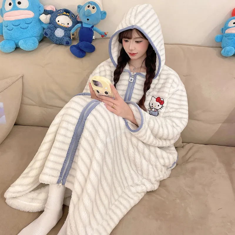 메이페이 벨벳 300g 파자마 여성 가을겨울 달콤한 프린세스 스타일 긴팔 나이트가운 루즈핏 빅사이즈 250근 홈웨어 · 도매 · OEM · 전 세계 배송 - View 3