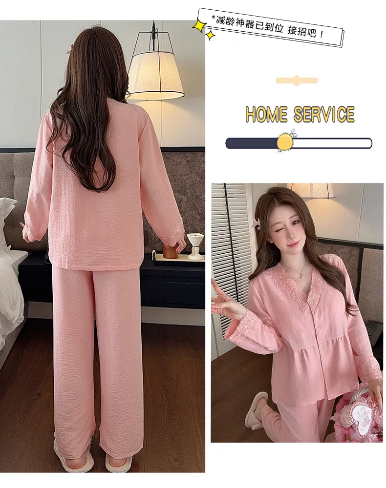 Sleep Beauty Autumn Plus Size 80-220 Jin Pajamas Cloud Cotton Cardigan Thin Casual Style Plus Size MM Loungewear · Wholesale · OEM · Worldwide Shipping - Detail 21