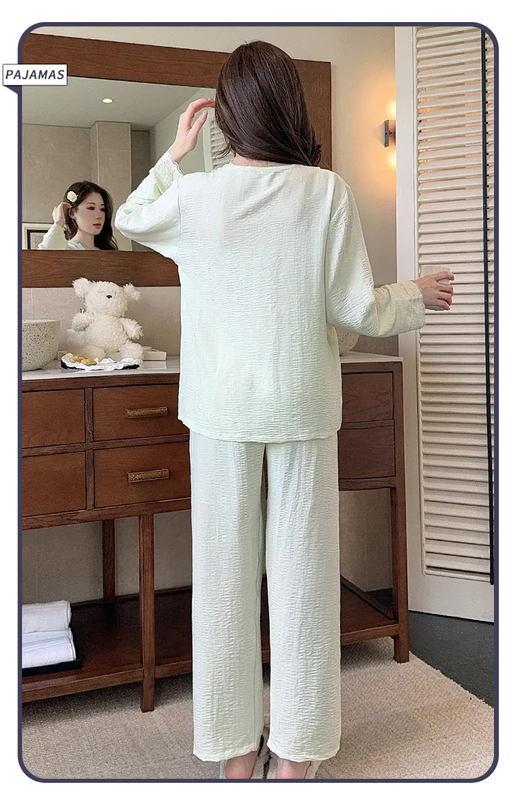 Sleep Beauty Autumn Plus Size 80-220 Jin Pajamas Cloud Cotton Cardigan Thin Casual Style Plus Size MM Loungewear · Wholesale · OEM · Worldwide Shipping - Detail 15