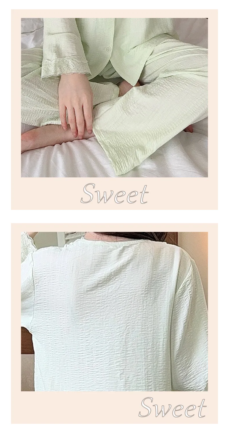 Sleep Beauty Autumn Plus Size 80-220 Jin Pajamas Cloud Cotton Cardigan Thin Casual Style Plus Size MM Loungewear · Wholesale · OEM · Worldwide Shipping - Detail 9