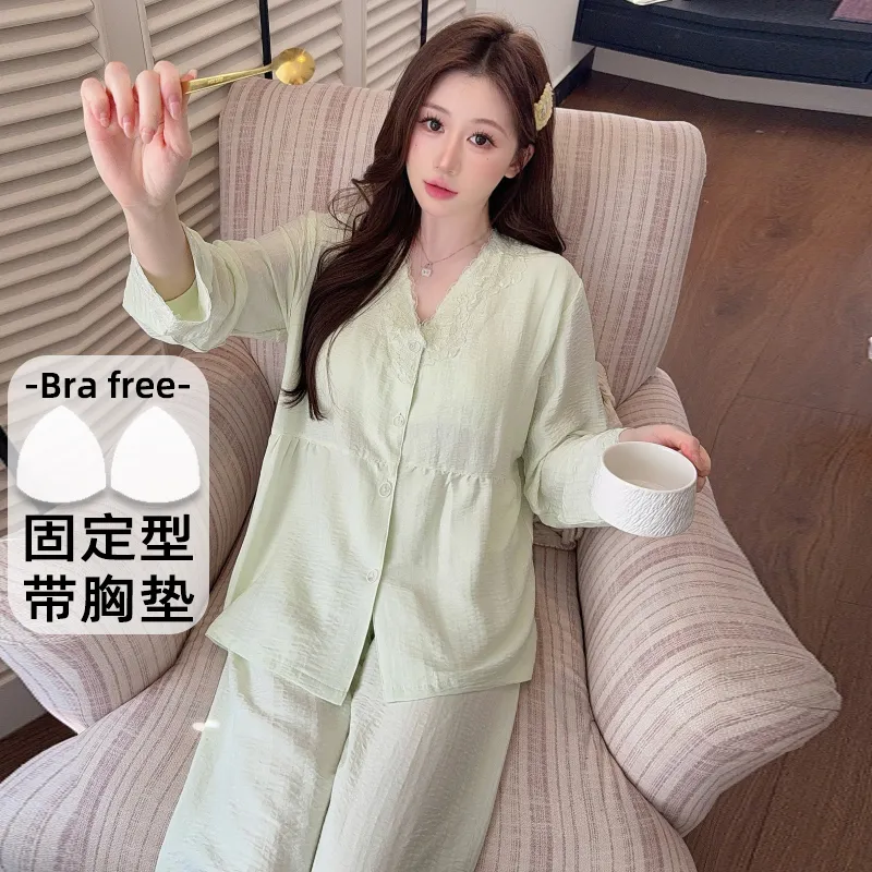 Sleep Beauty Autumn Plus Size 80-220 Jin Pajamas Cloud Cotton Cardigan Thin Casual Style Plus Size MM Loungewear · Wholesale · OEM · Worldwide Shipping