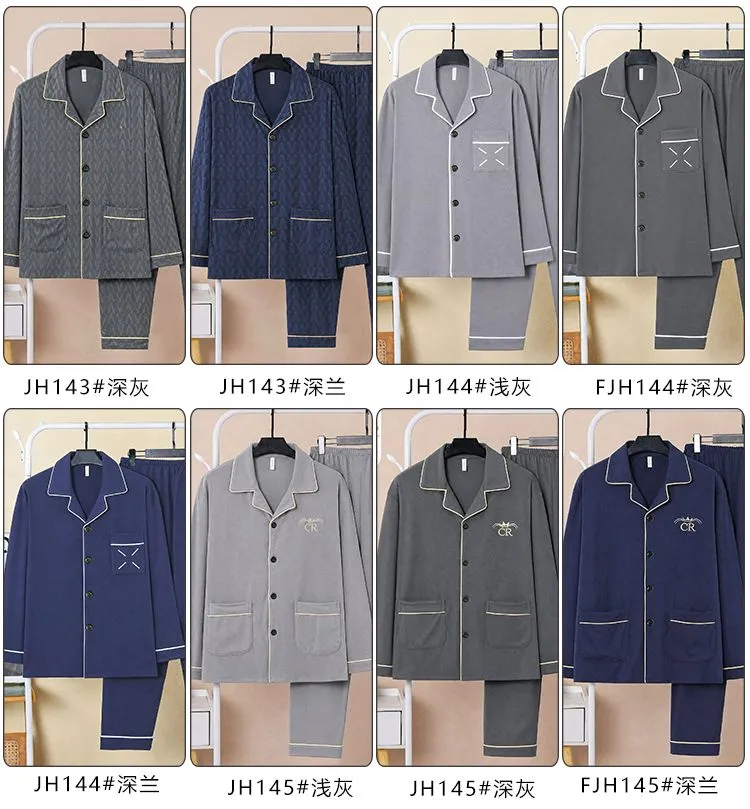 Sleep Beauty Winter Double-Sided German Velvet Jacquard Lapel Men's Pajamas Premium Light Luxury Long-Sleeve Loungewear for Outings · Wholesale · OEM · Worldwide Shipping - Detail 17