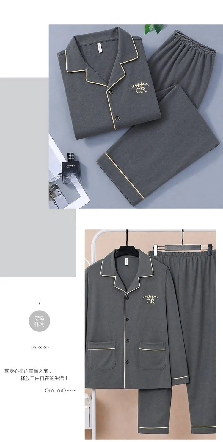 Sleep Beauty Winter Double-Sided German Velvet Jacquard Lapel Men's Pajamas Premium Light Luxury Long-Sleeve Loungewear for Outings · Wholesale · OEM · Worldwide Shipping - Detail 35