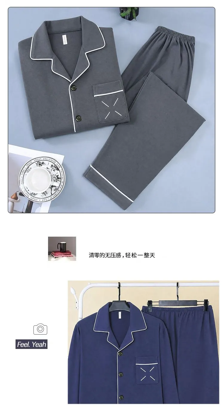 Sleep Beauty Winter Double-Sided German Velvet Jacquard Lapel Men's Pajamas Premium Light Luxury Long-Sleeve Loungewear for Outings · Wholesale · OEM · Worldwide Shipping - Detail 30