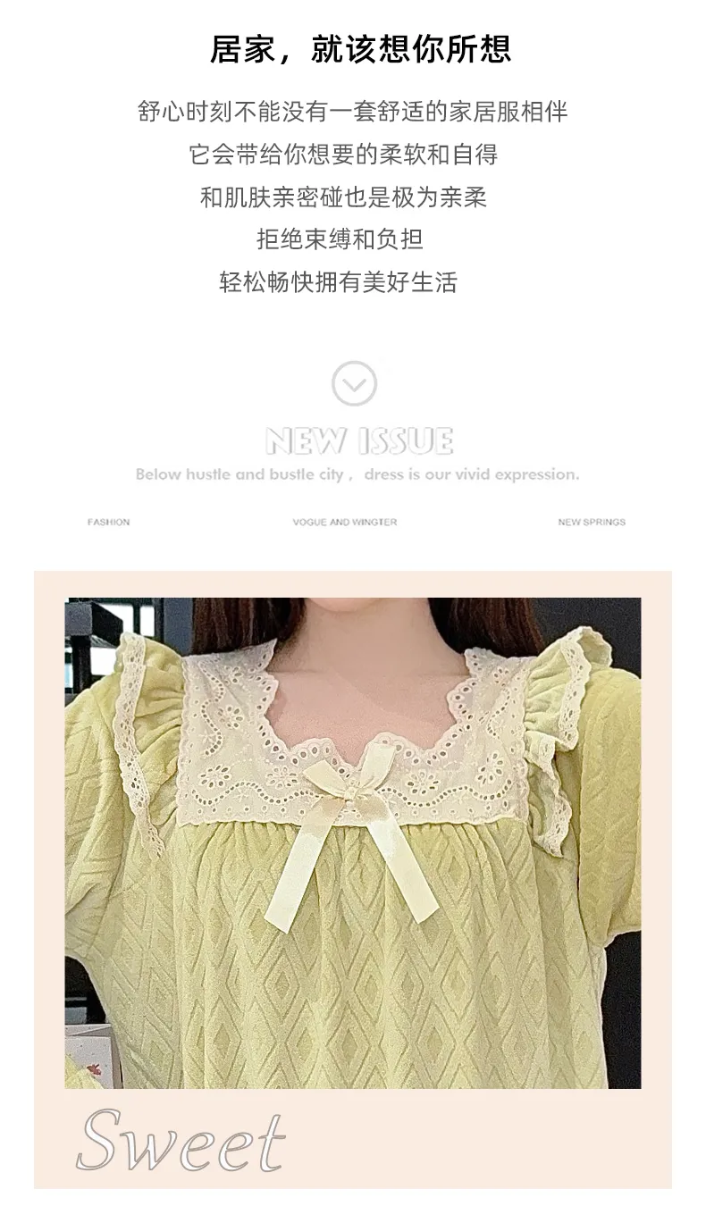 Sleep Beauty French-Style Palace-Inspired Island Velvet Nightdress Women Autumn Winter Sweet Gentle Premium Feel Internet-Famous Loungewear · Wholesale · OEM · Worldwide Shipping - Detail 3