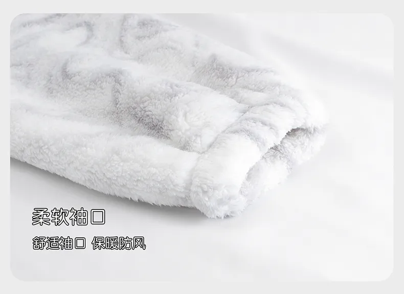 Couple Pajamas Coral Fleece Autumn Winter Thickened Fleece Loose Zipper Loungewear · Wholesale · OEM · Worldwide Shipping - Detail 13