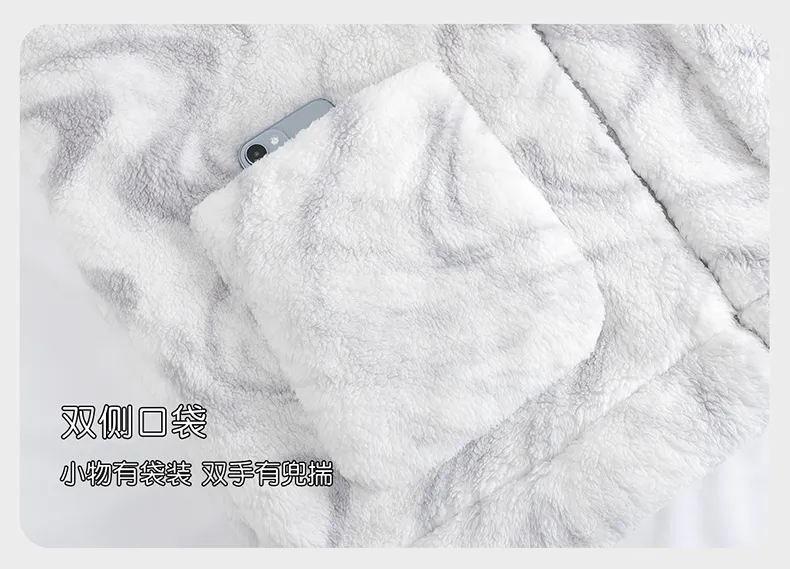 Men's Pajamas Coral Fleece Autumn Winter Thickened Fleece Loose Fit Zipper Loungewear · Wholesale · OEM · Worldwide Shipping - Detail 14