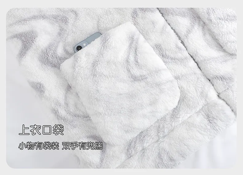 Couple Pajamas Coral Fleece Autumn Winter Thickened Fleece Loose Zipper Loungewear · Wholesale · OEM · Worldwide Shipping - Detail 15