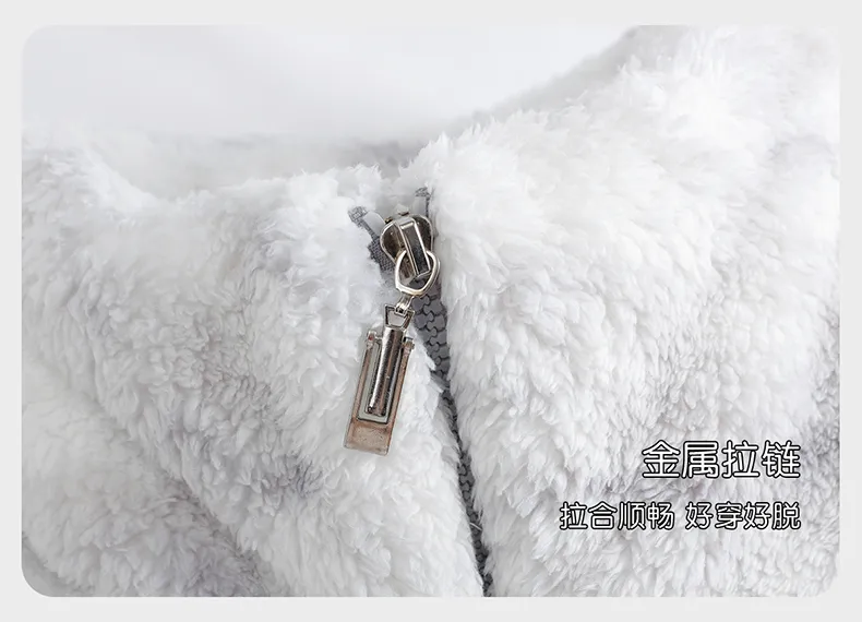 Couple Pajamas Coral Fleece Autumn Winter Thickened Fleece Loose Zipper Loungewear · Wholesale · OEM · Worldwide Shipping - Detail 14
