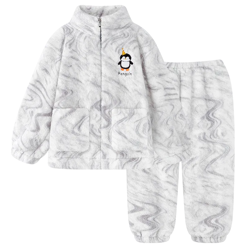 Men's Pajamas Coral Fleece Autumn Winter Thickened Fleece Loose Fit Zipper Loungewear · Wholesale · OEM · Worldwide Shipping - View 4